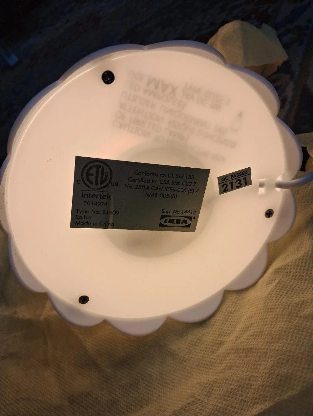 IKEA White Owl Night Light Accent Lamp